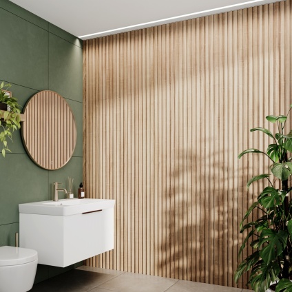 Camden Oak Waterproof Slatted Wall Panels (Pack of 3)